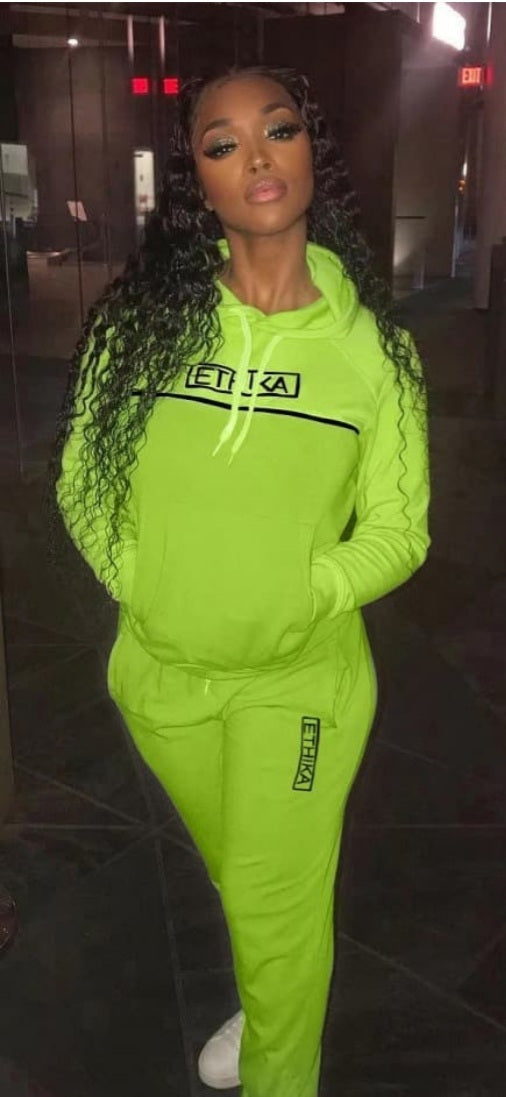 "Lime Green Reflector" Ethika Sweatsuit