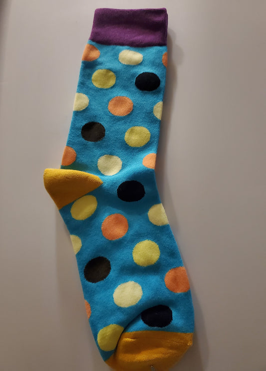 Aqua blue/Multi color poker dots