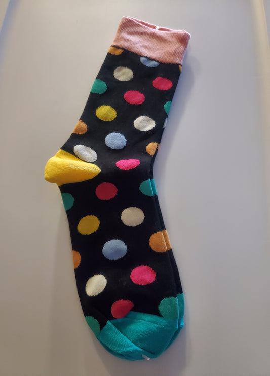 Black/Multi color poker dots